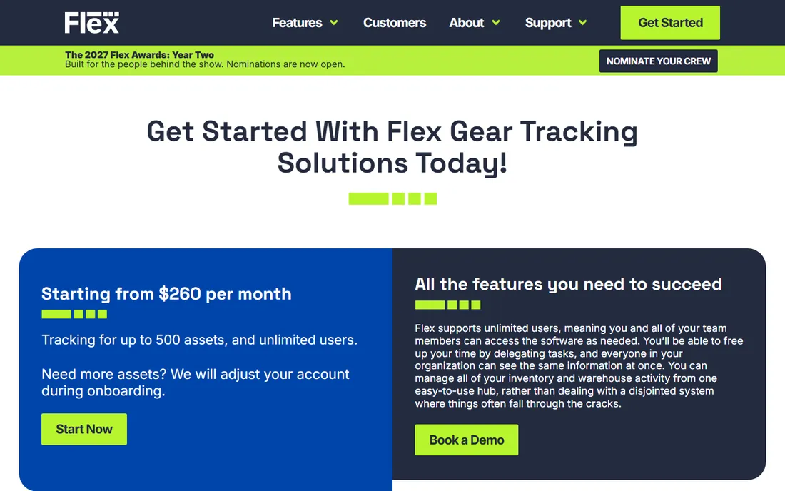 Flex Rental Solutions homepage