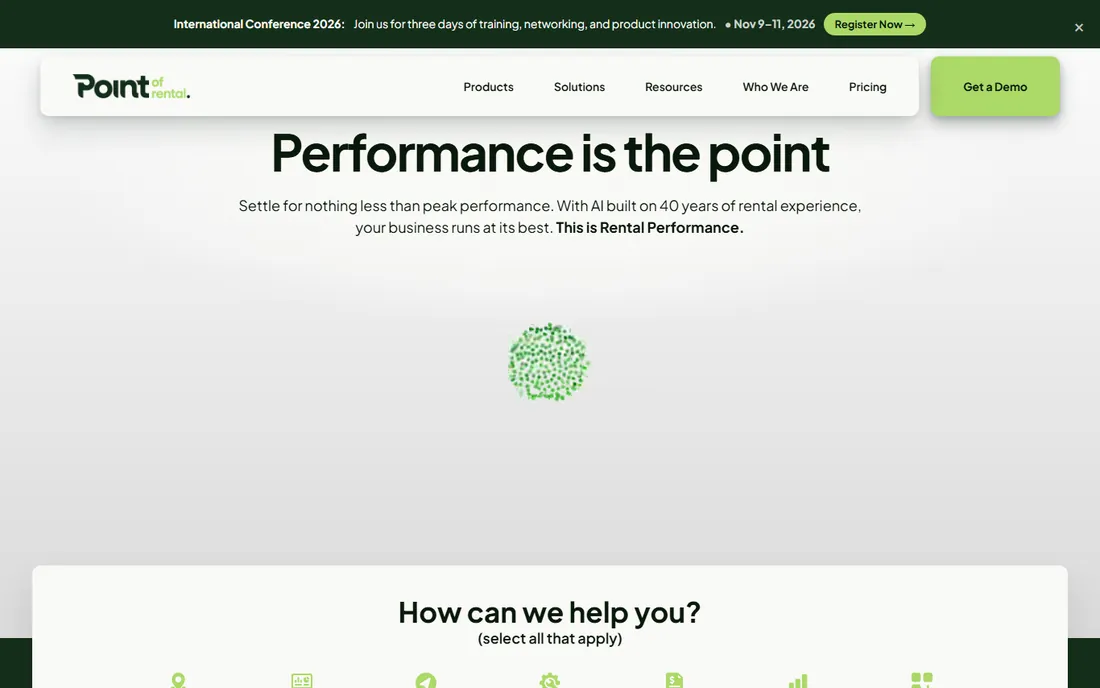 Point of Rental homepage