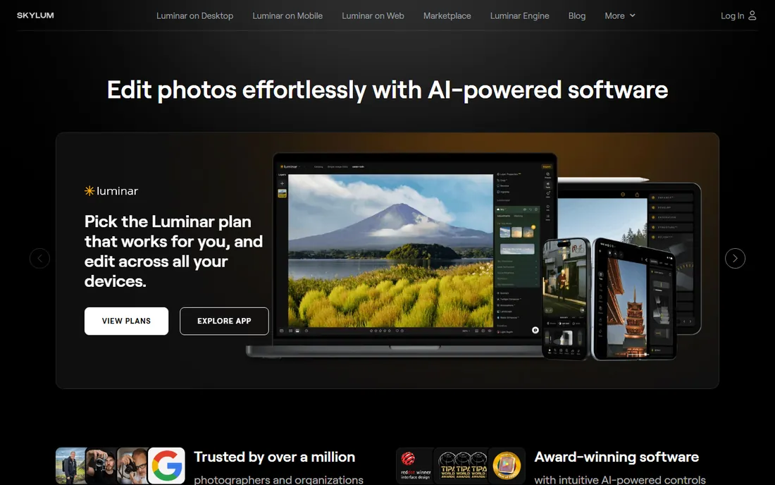 Luminar Neo homepage
