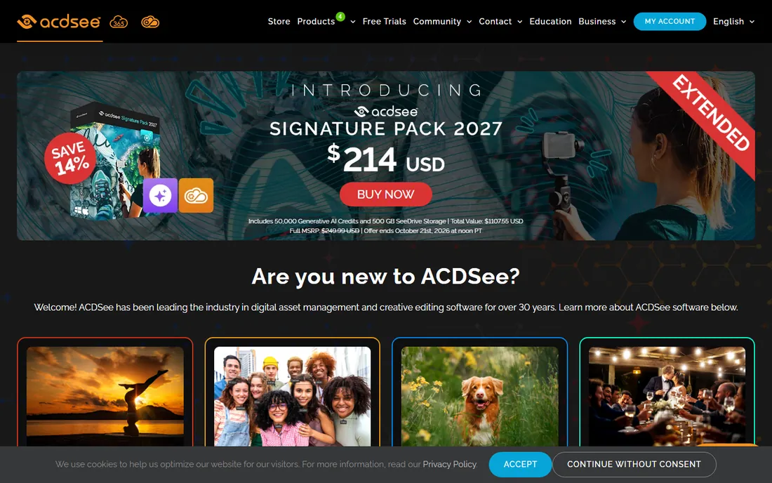 ACDSee Photo Studio Ultimate 2027 homepage