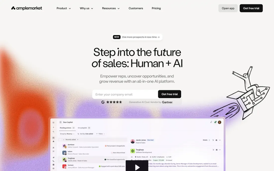 Amplemarket homepage