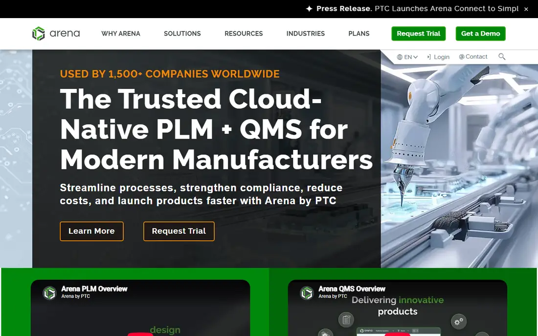 Arena (PTC) homepage