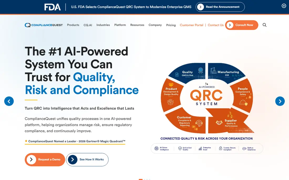 ComplianceQuest homepage