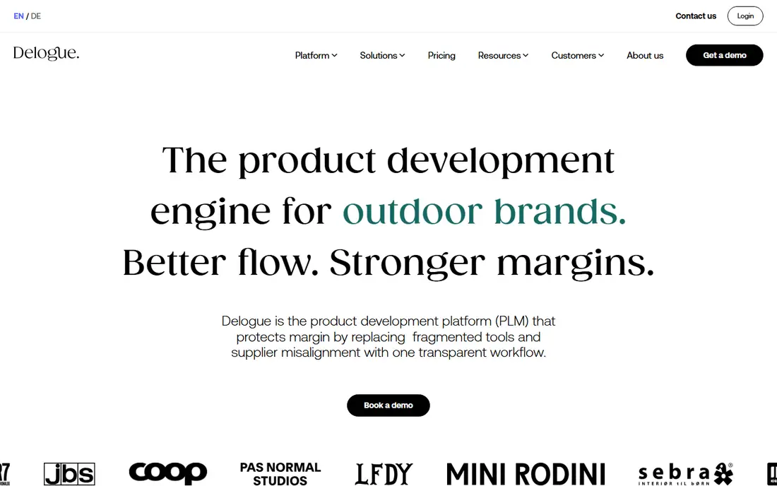Delogue PLM homepage