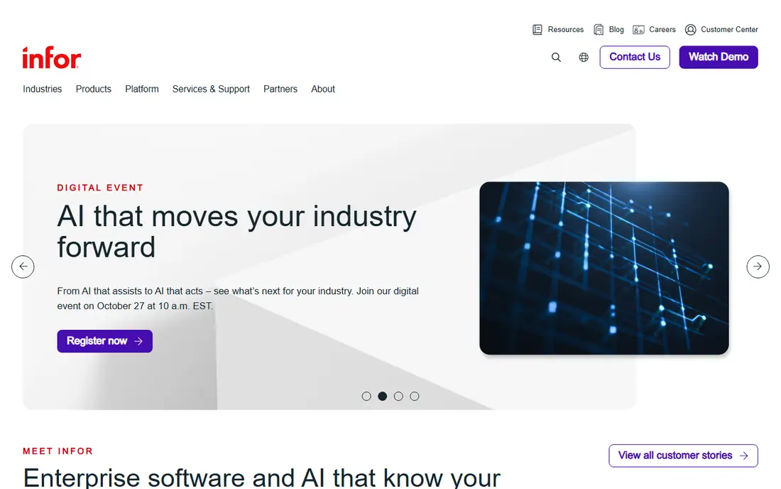 Infor PLM for Fashion homepage