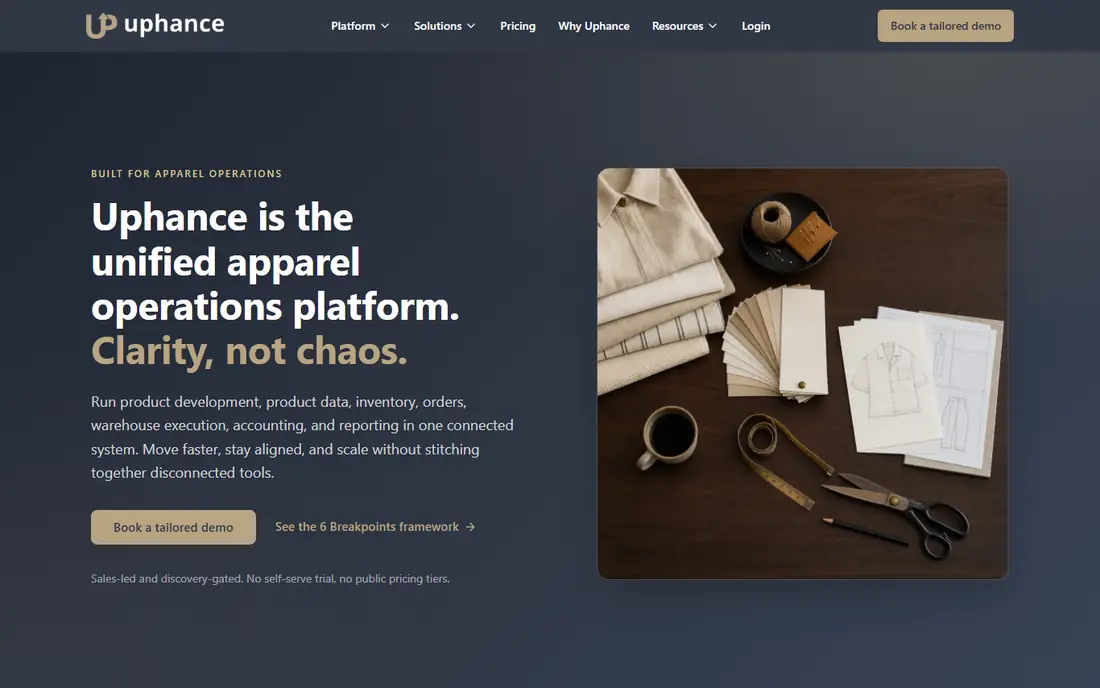 Uphance homepage