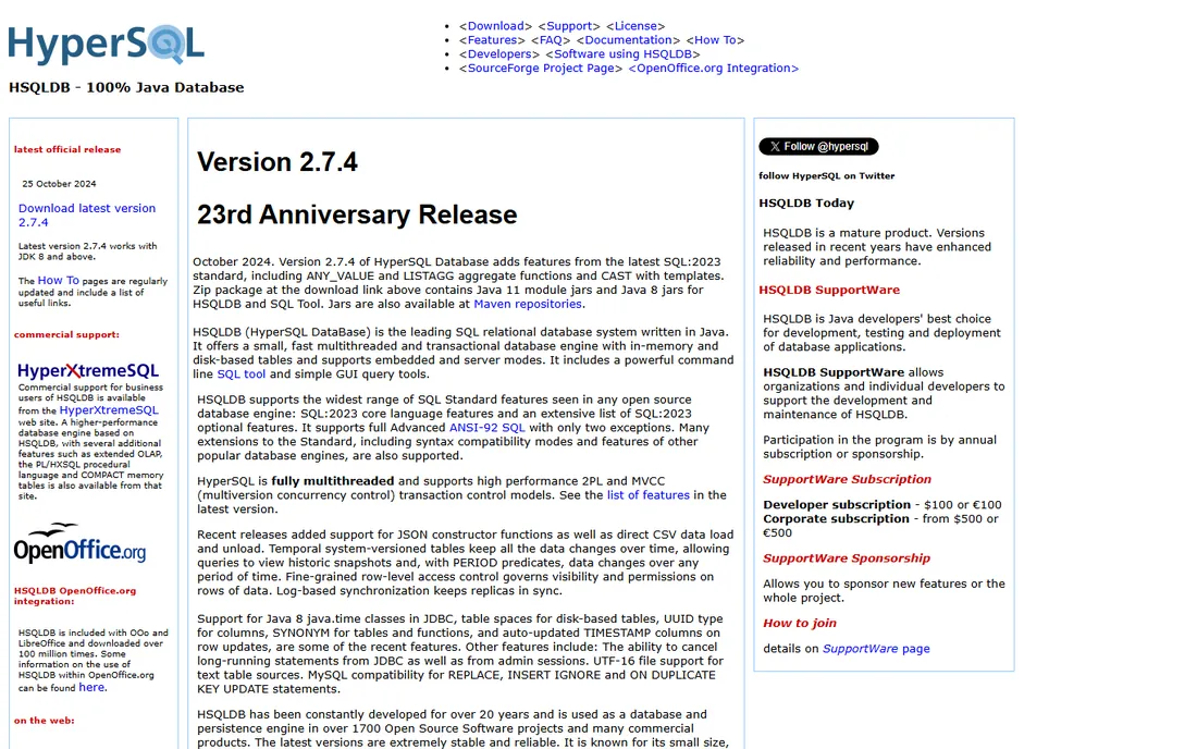 HSQLDB homepage