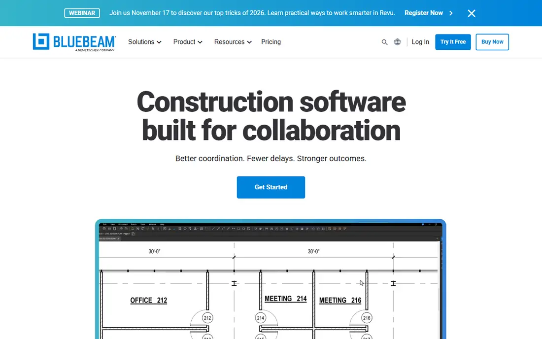 Bluebeam Revu homepage