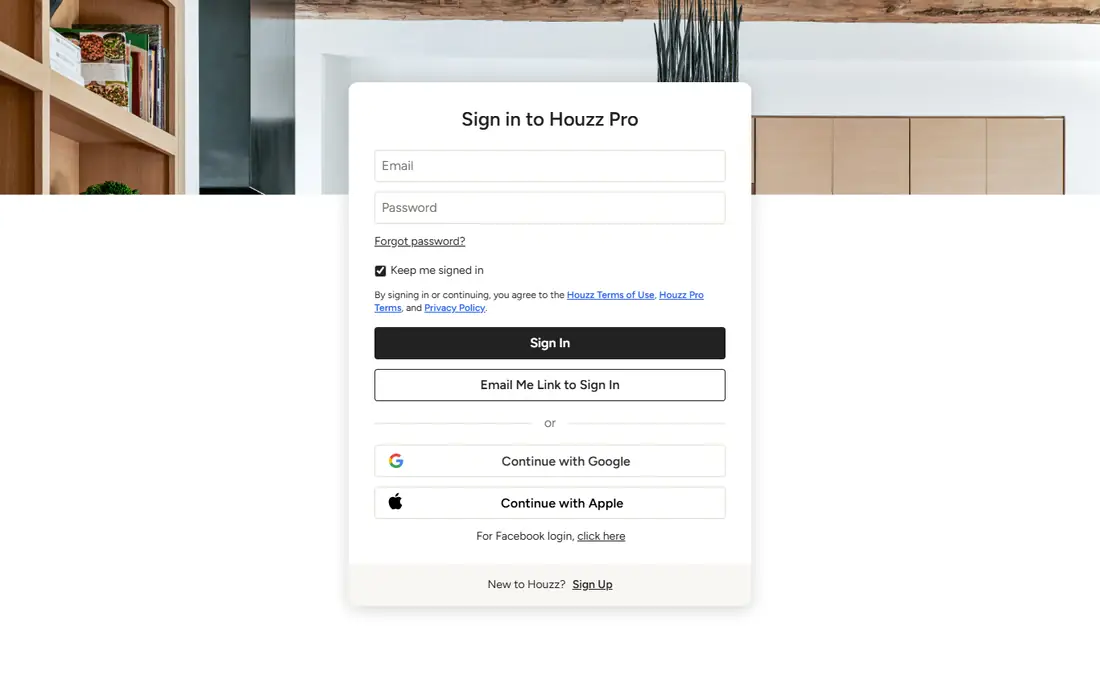 Houzz Pro homepage