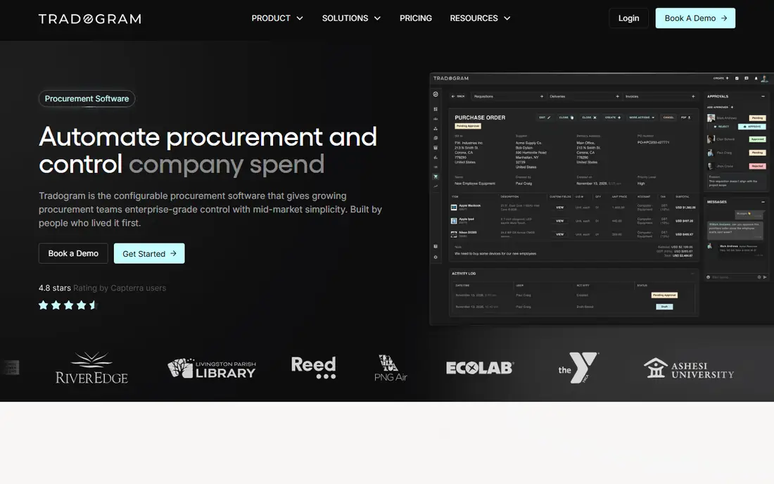 Tradogram homepage