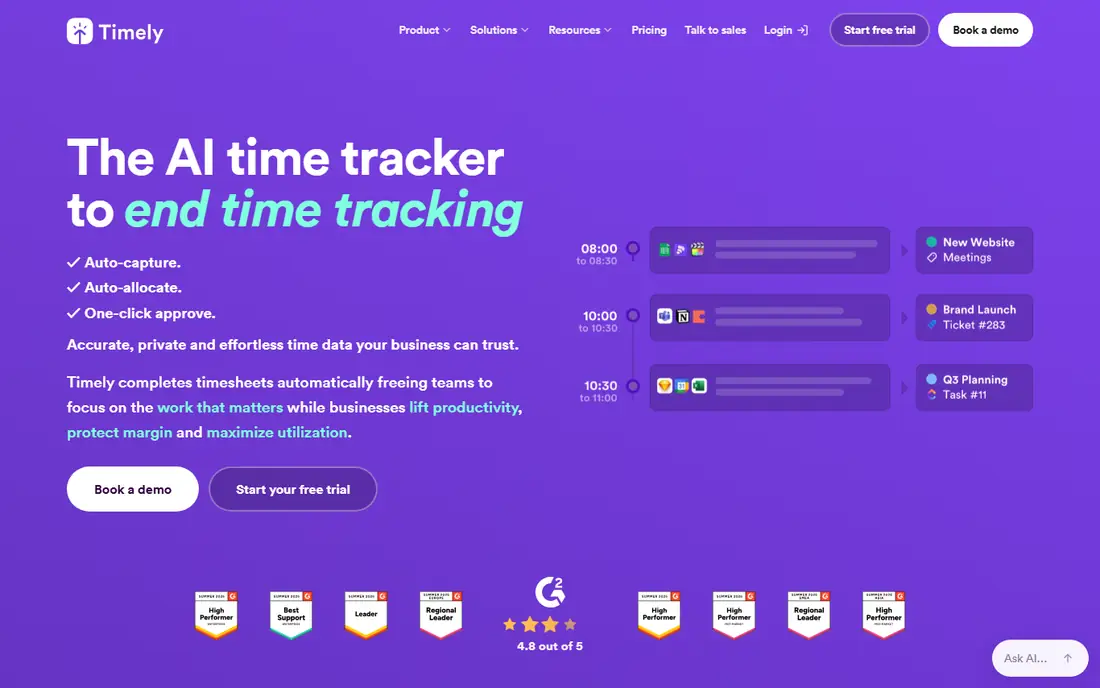Timely homepage