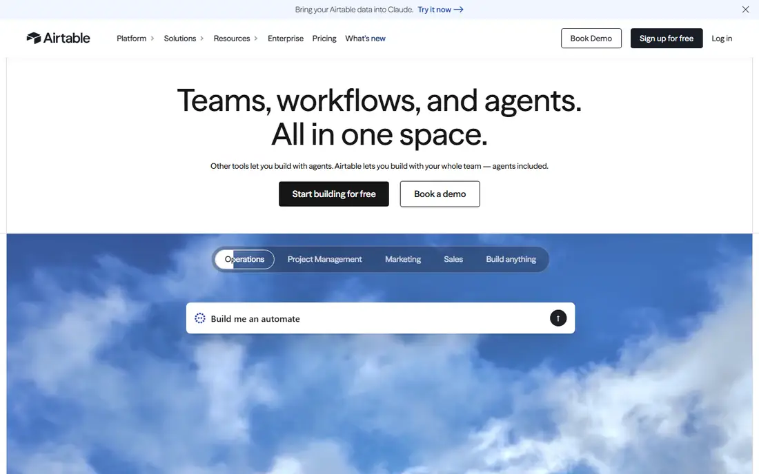 Airtable homepage