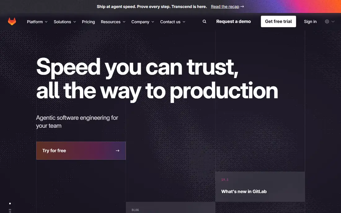 GitLab homepage