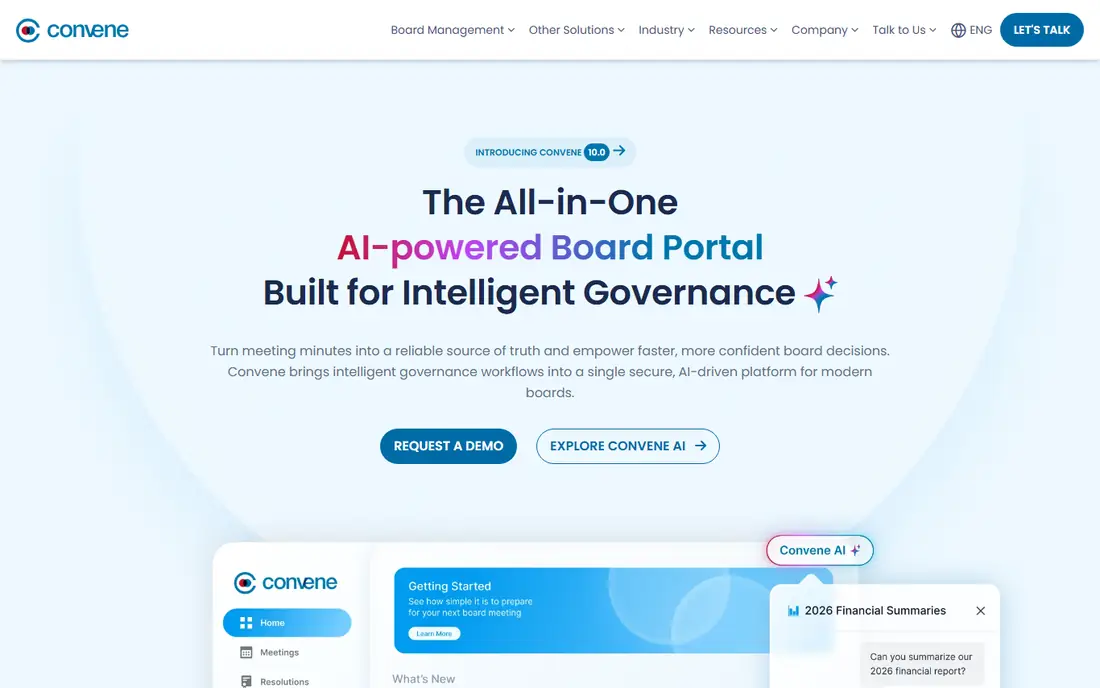 Convene homepage