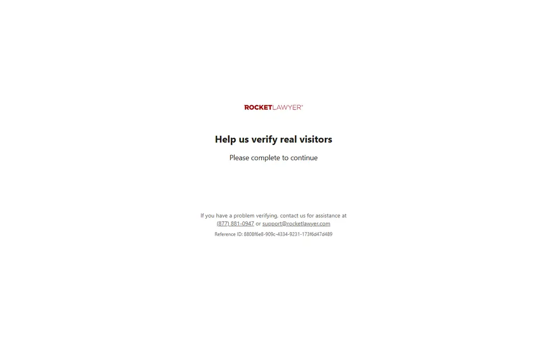 Rocket Lawyer homepage