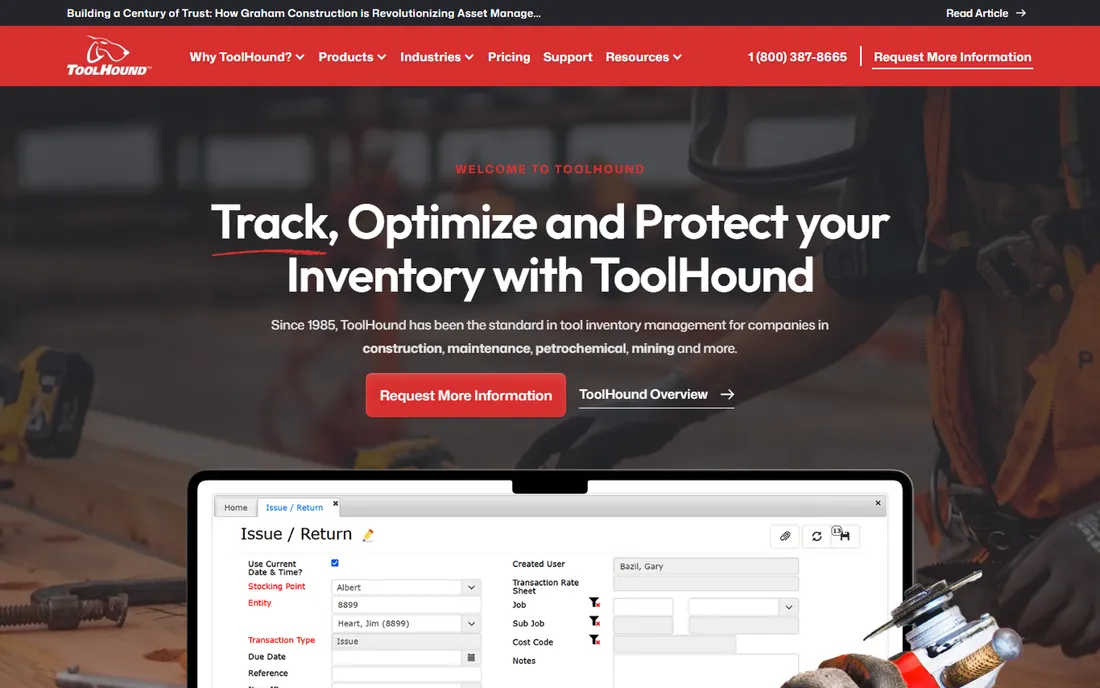 ToolHound homepage