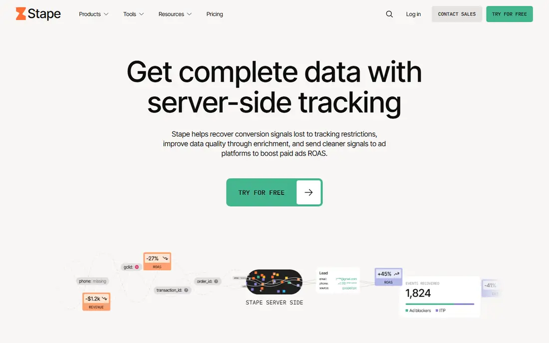 Stape homepage