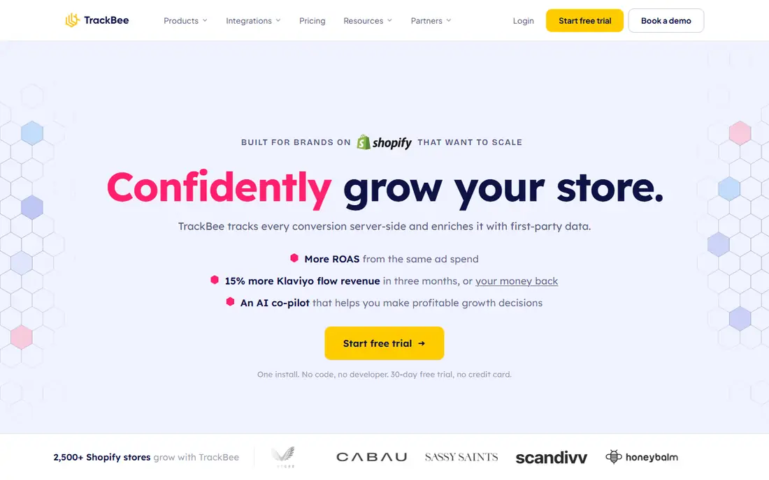 TrackBee homepage