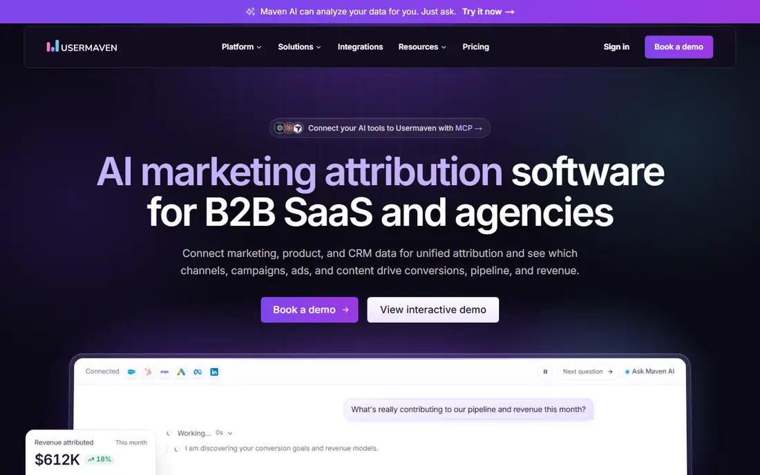 Usermaven homepage