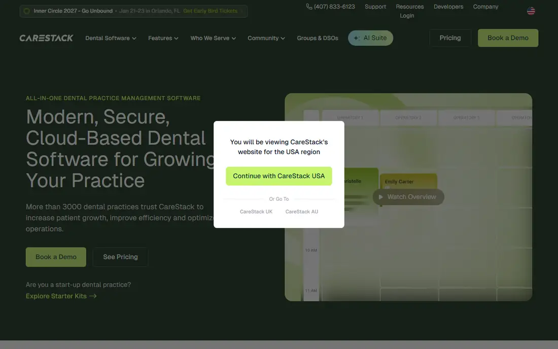 CareStack homepage