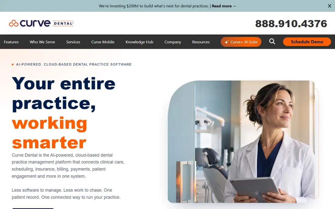 Curve Dental homepage