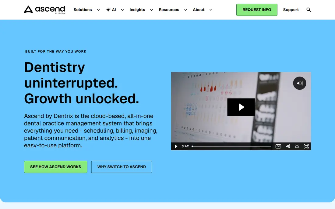 Dentrix Ascend homepage