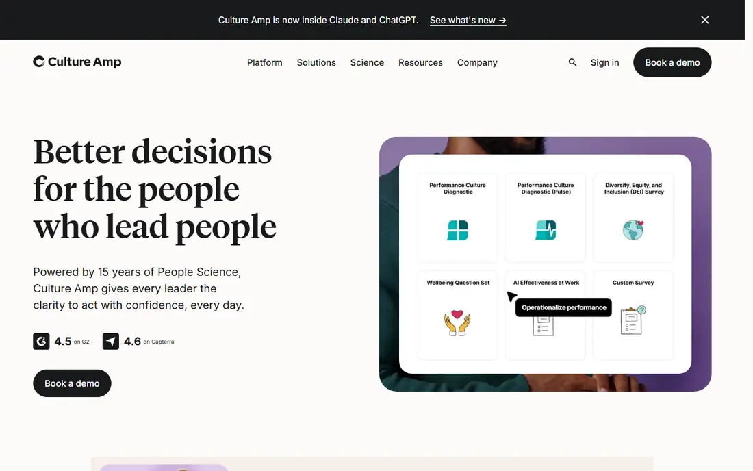 Culture Amp homepage