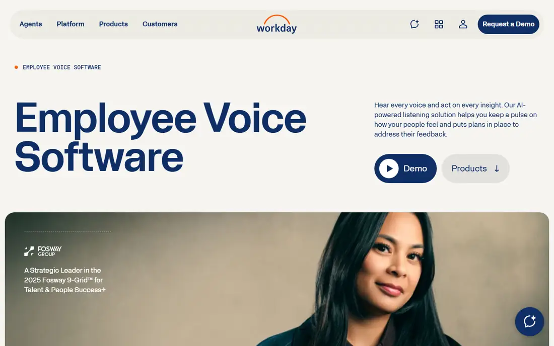 Workday Peakon Employee Voice homepage