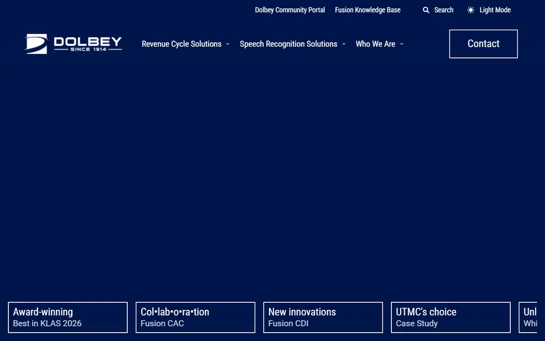 Dolbey Fusion CAC homepage