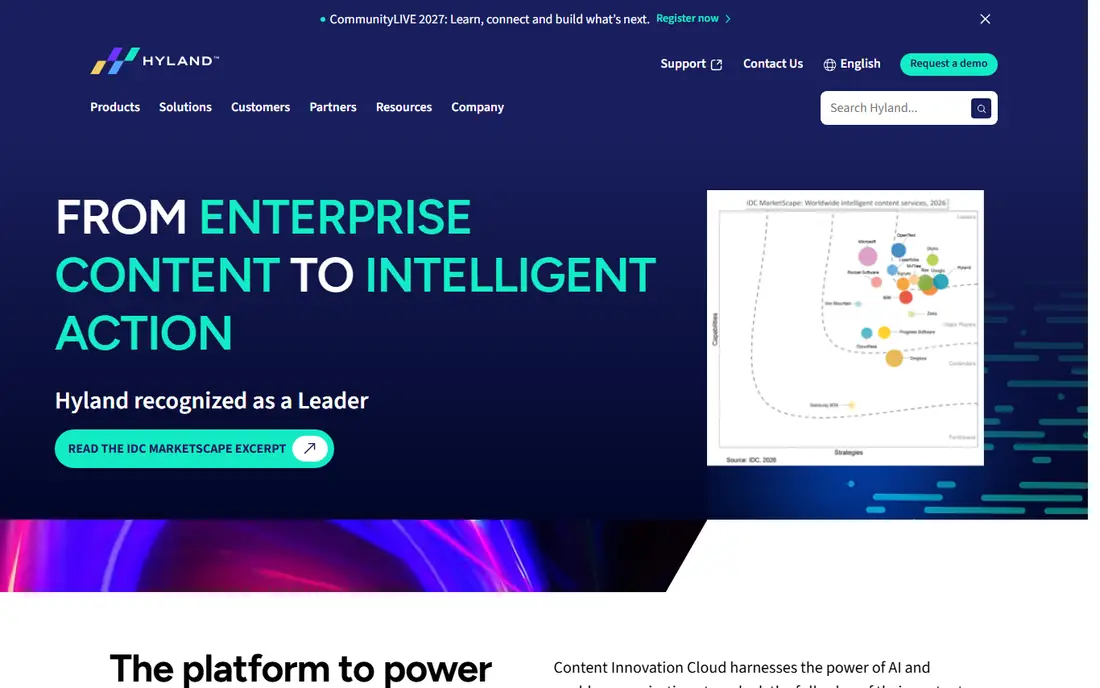 Hyland OnBase homepage