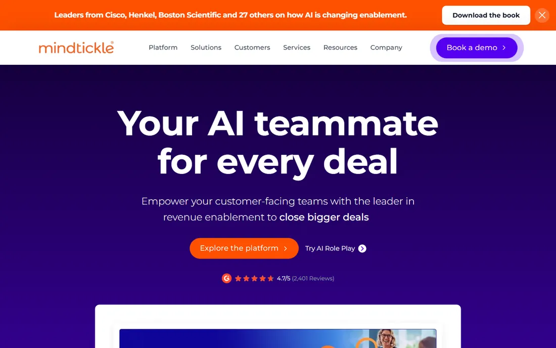 Mindtickle homepage