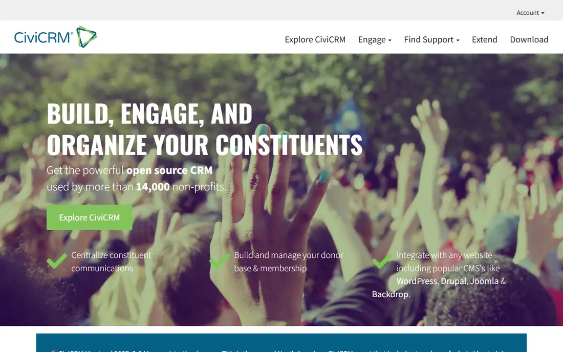 CiviCRM homepage