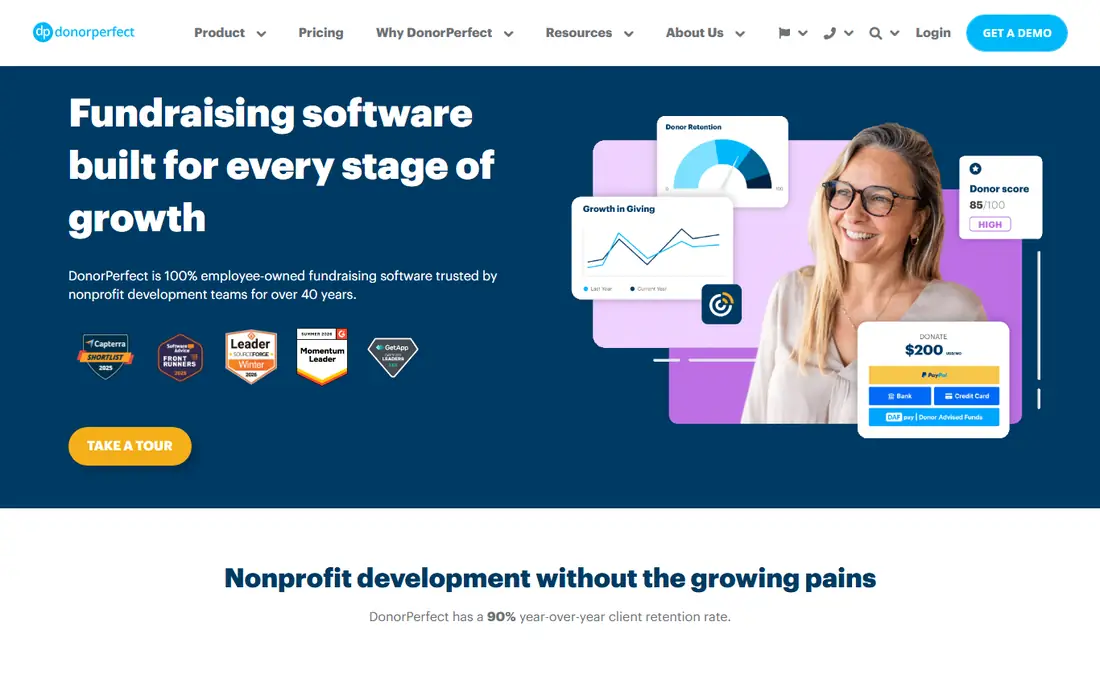DonorPerfect homepage