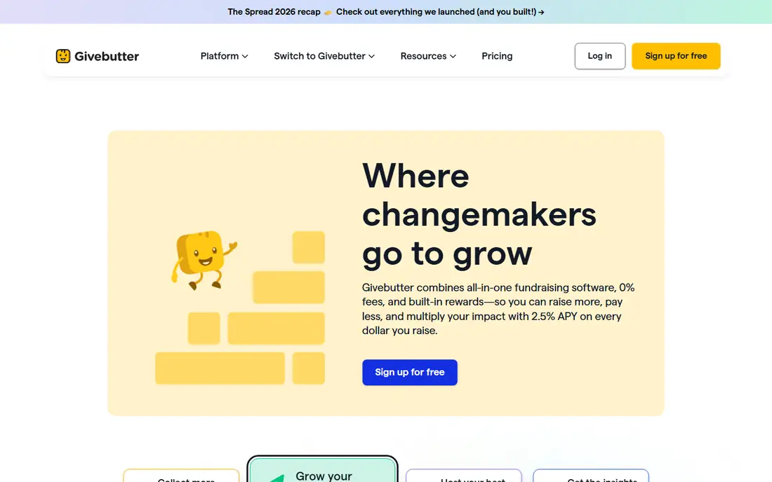 Givebutter homepage