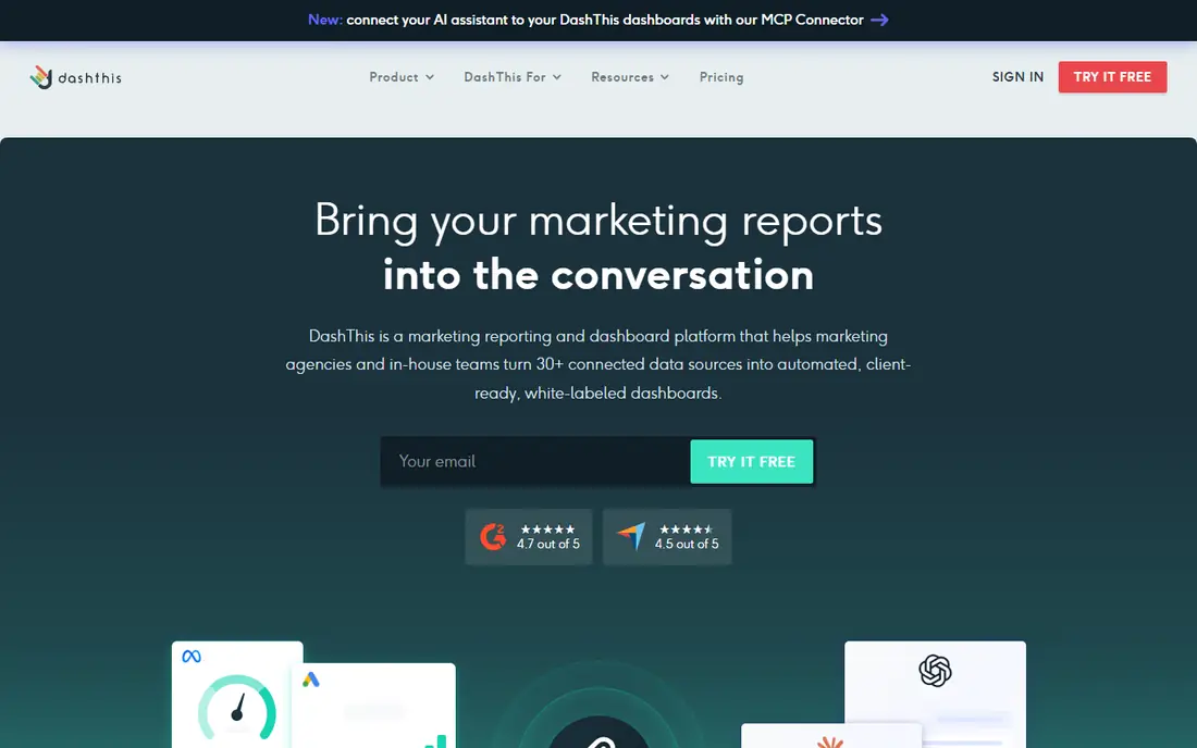 DashThis homepage