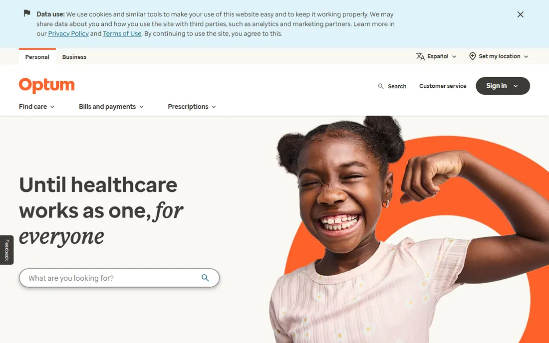 Optum homepage