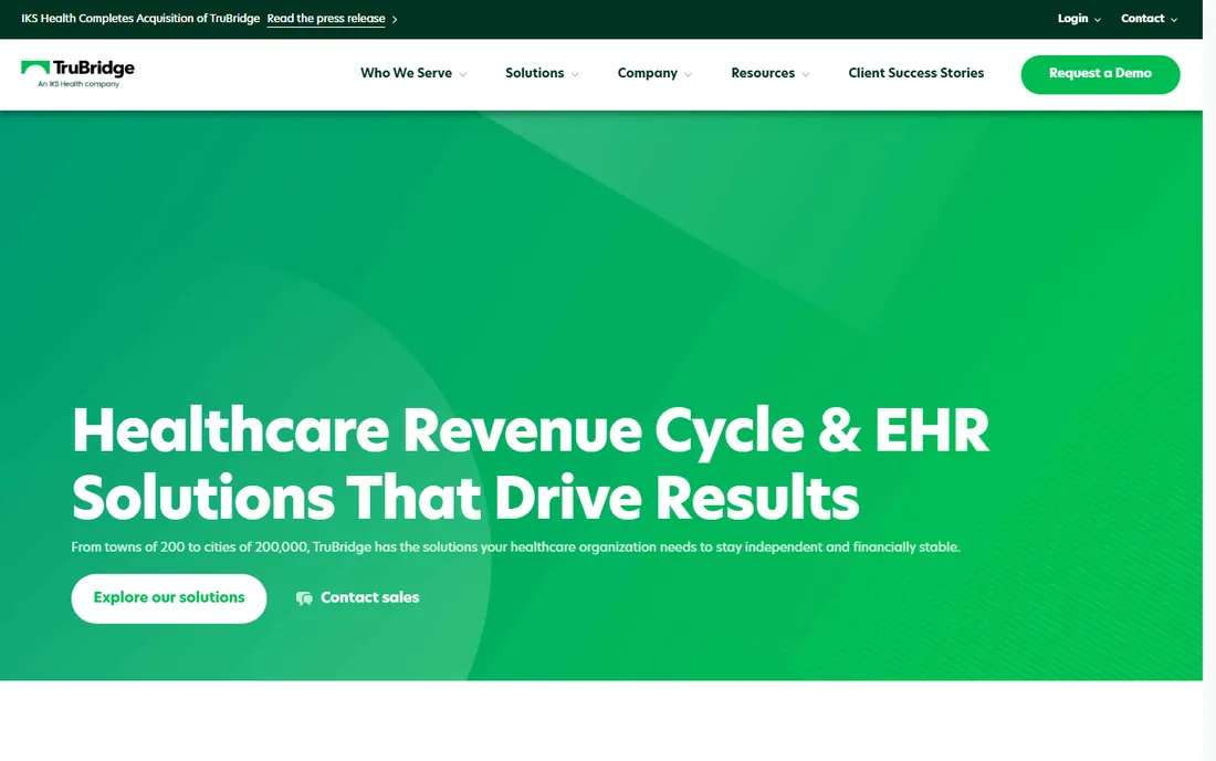 TruBridge homepage
