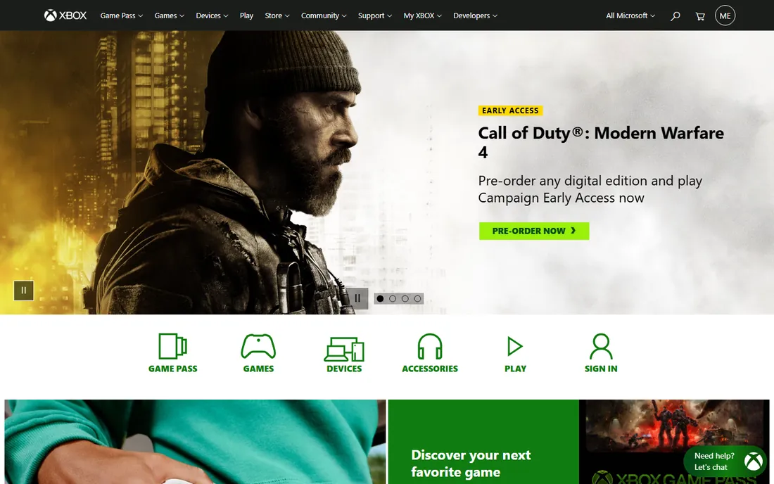 Xbox Game Bar homepage