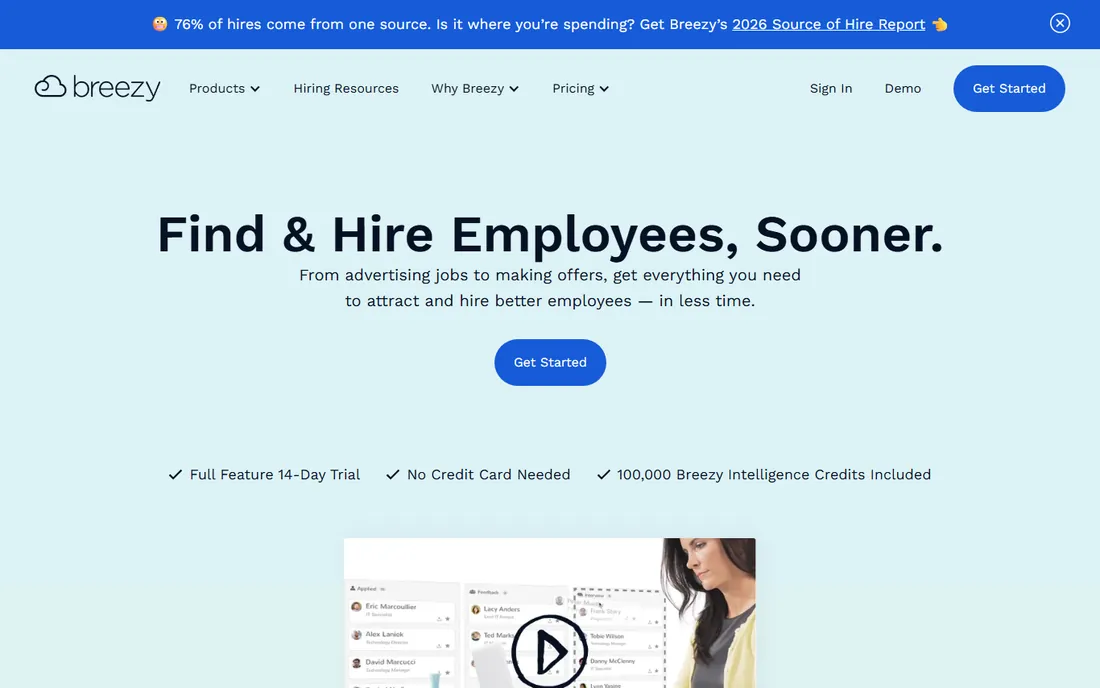 Breezy HR homepage
