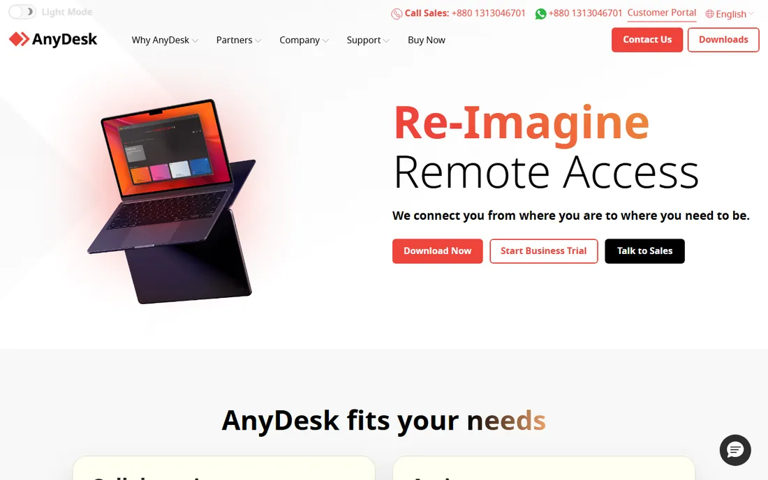 AnyDesk homepage