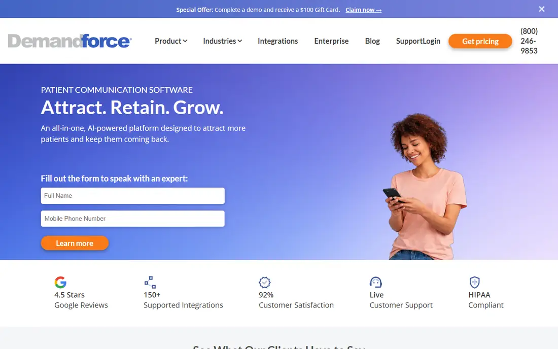 Demandforce homepage