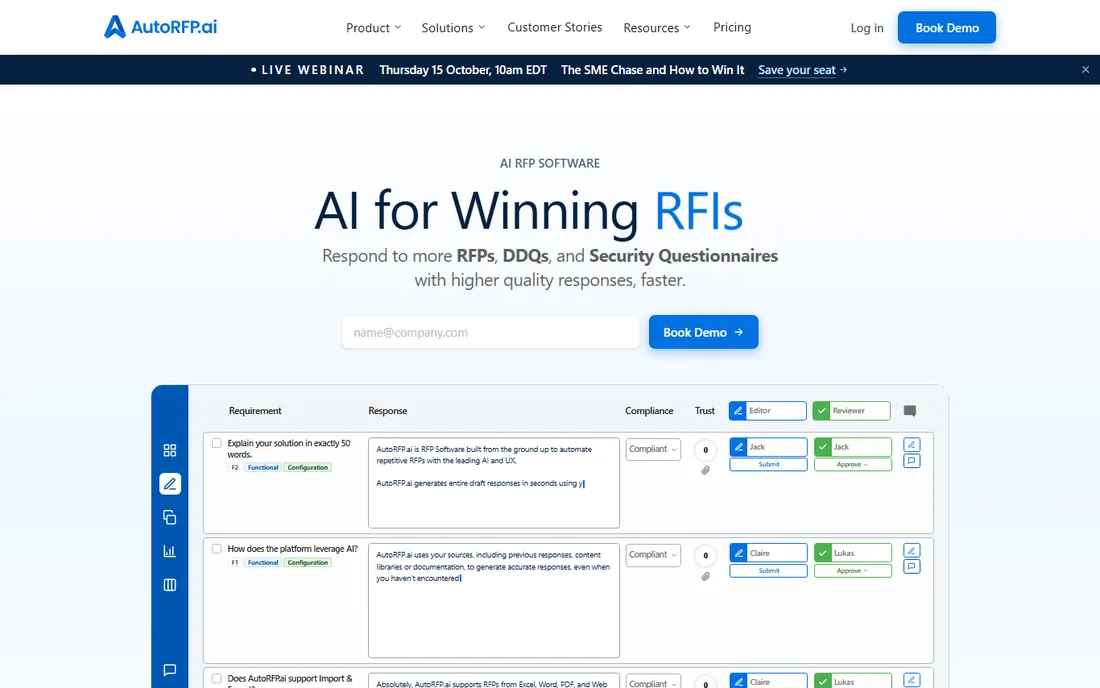 AutoRFP.ai homepage