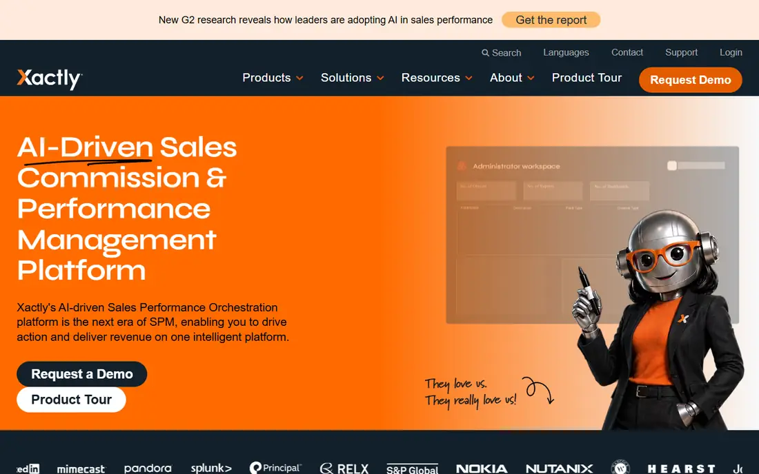 Xactly homepage