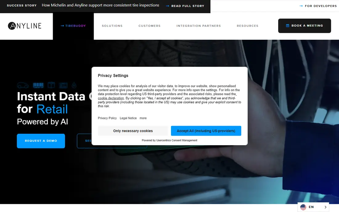 Anyline homepage