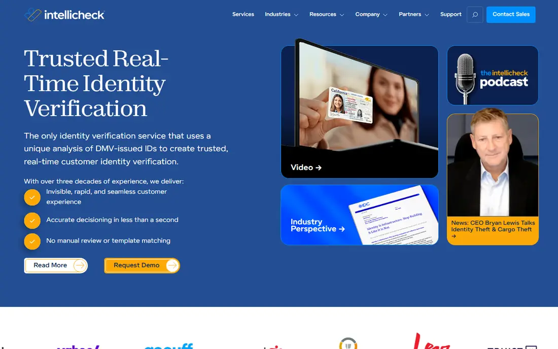 Intellicheck homepage