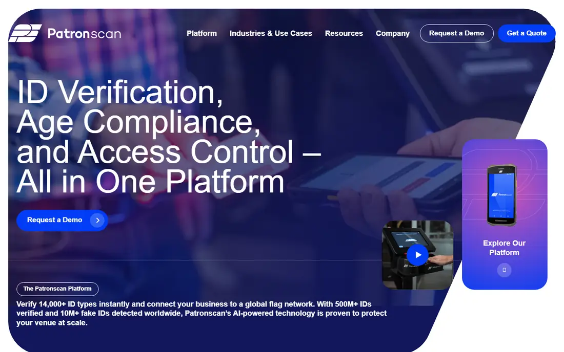 Patronscan homepage