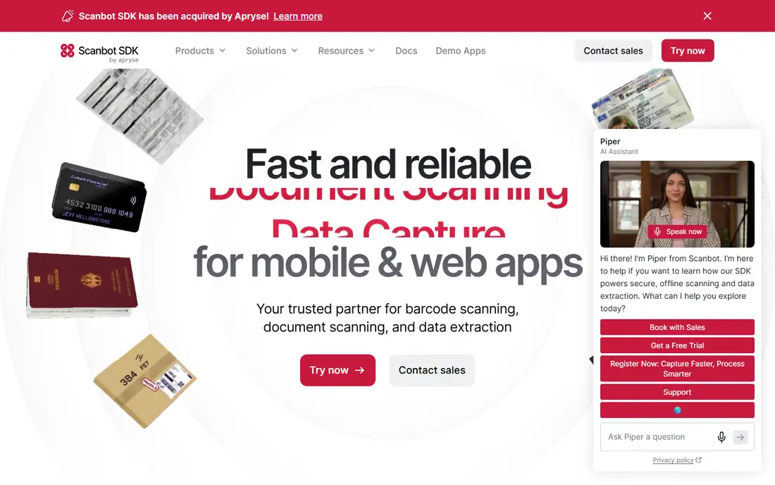 Scanbot SDK homepage