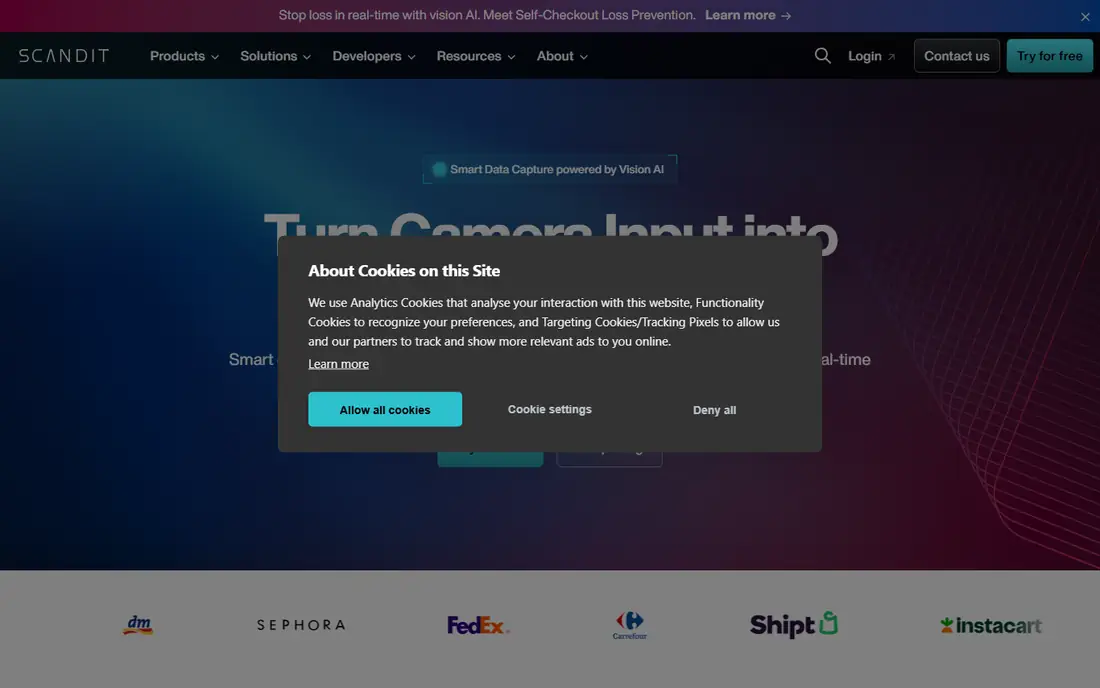 Scandit ID Scanning homepage