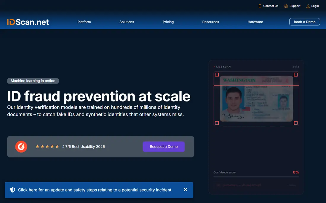 VeriScan (IDScan.net) homepage