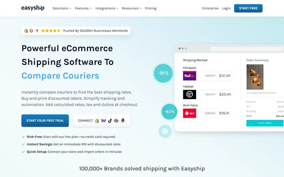 Easyship homepage